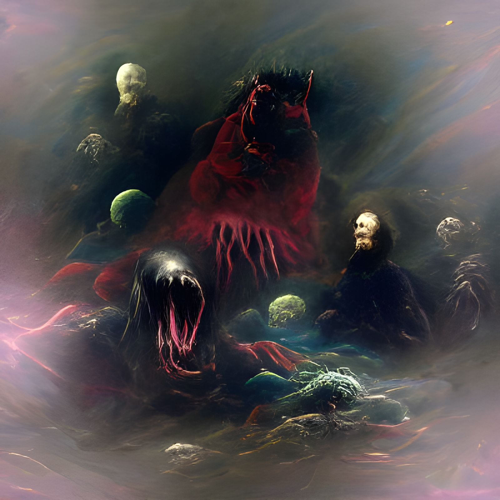 Sinister Nebula Beast in Doré Style