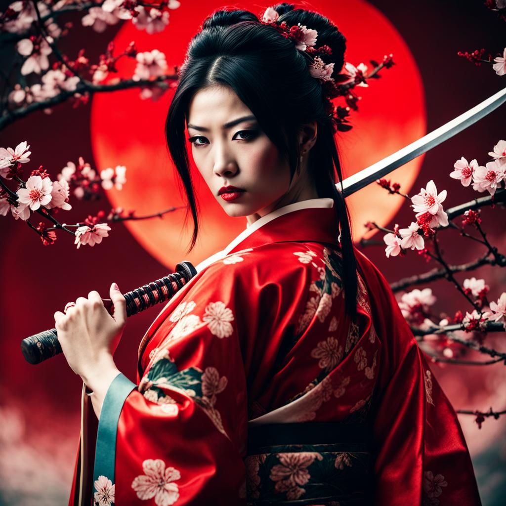 Yakuza Princess with Katana in Fine Art Style