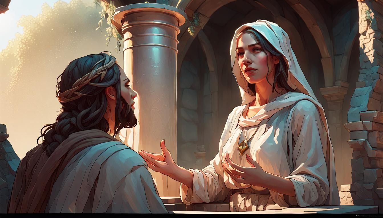 Woman at the Well: Divine Encounter Portrait