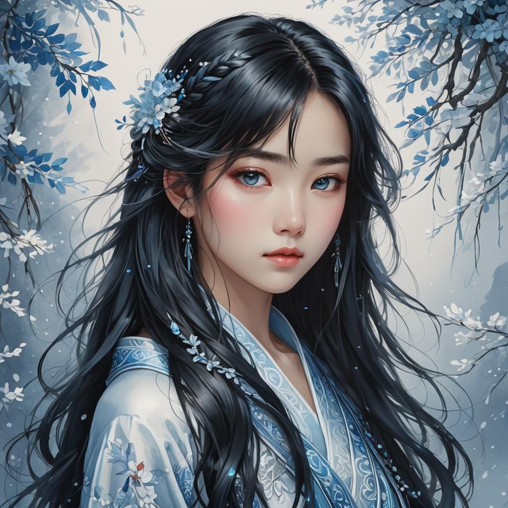 Yuki: Digital Portrait in Fantasy Art Style