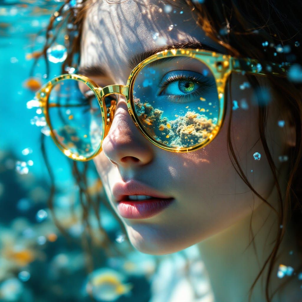 Underwater Portrait in Crystalline Style