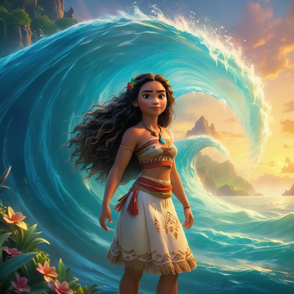 Moana in Ethereal Golden Hour Fantasy