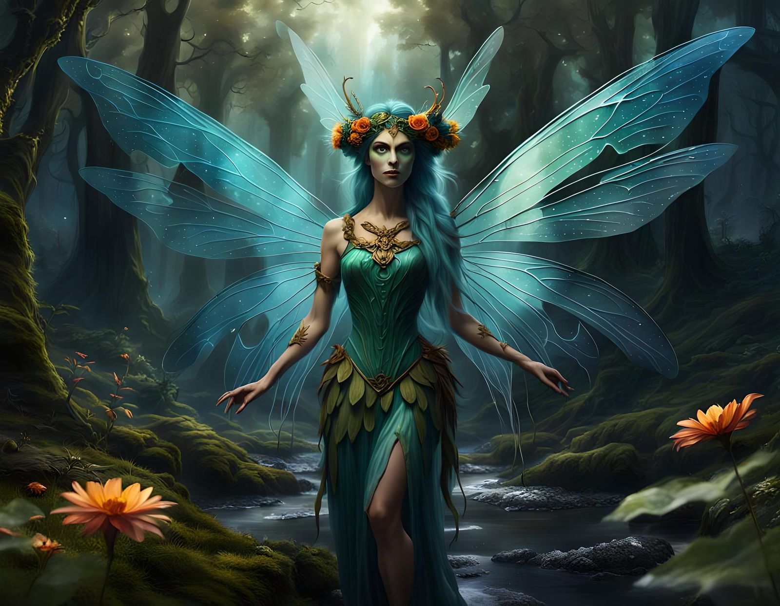 Intricate Fairy Concept Art in Sinister Style