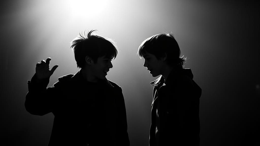 Heated Sibling Argument in Film Noir Style