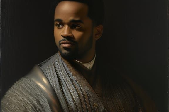 Dramatic Portrait in Baroque Chiaroscuro Style