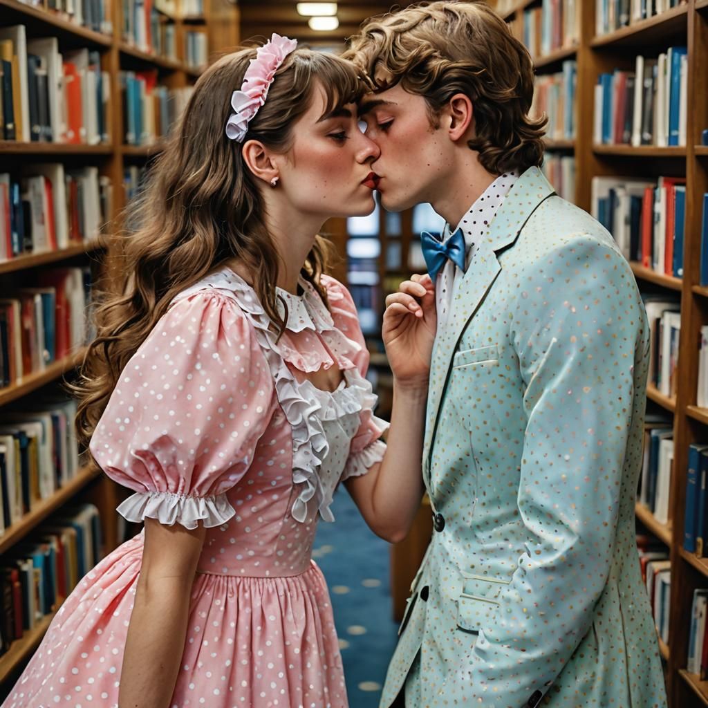Young Couple in Library: Professional Portrait