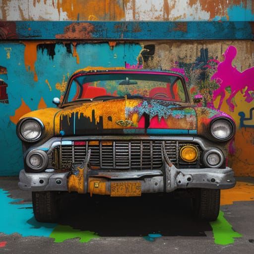 Vibrant Street Art Mural in Urban Alleyway