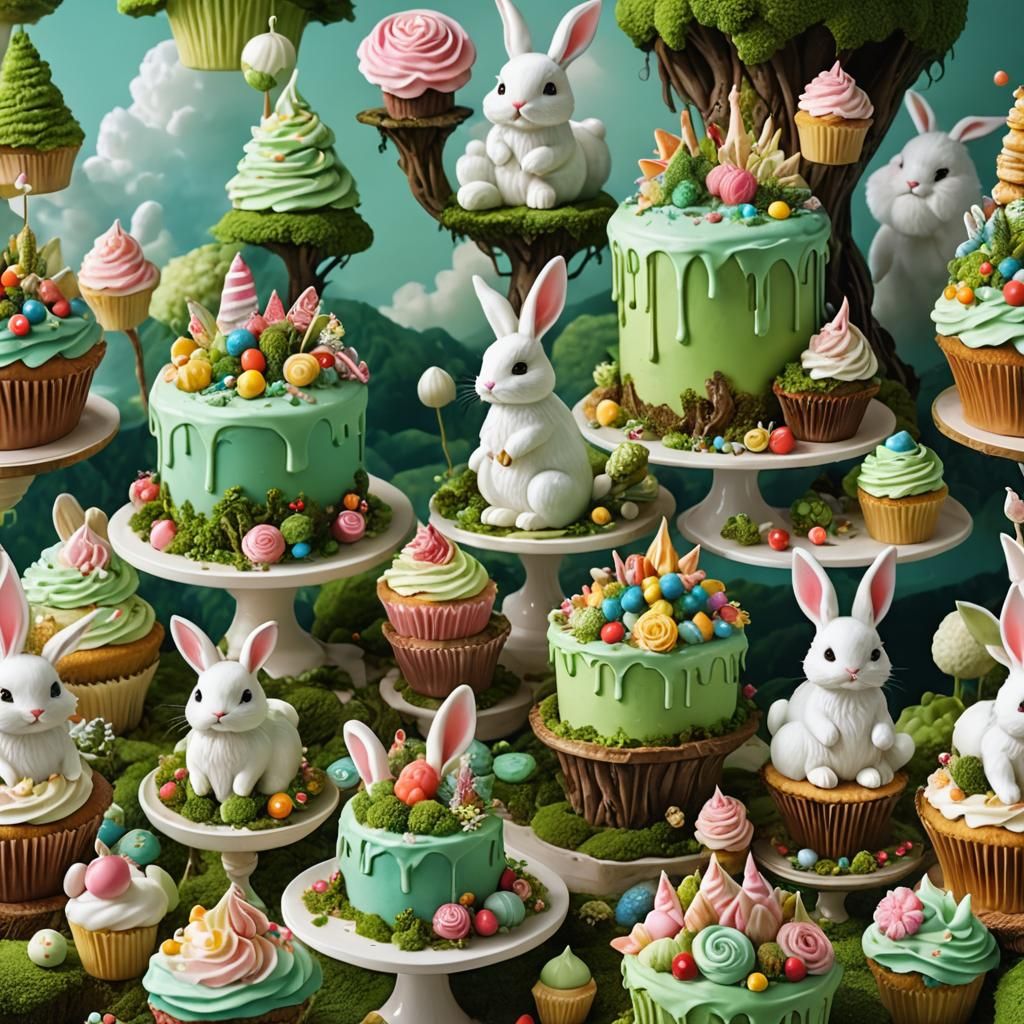 Candy Art: Fairy Cake-Hut with Bunny