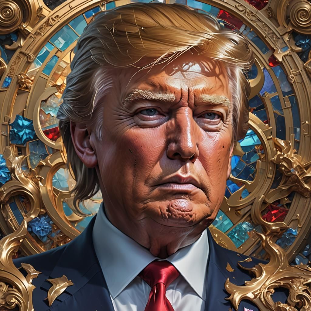 Hyperdetailed Portrait of Donald Trump in Art Nouveau Style