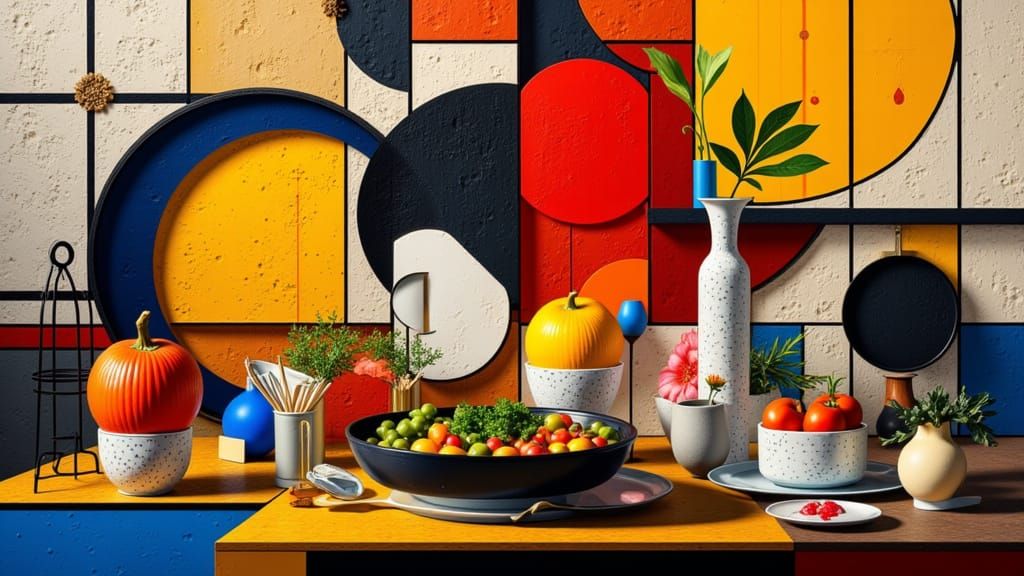 Vibrant AHO Cuisine in Geometric Harmony