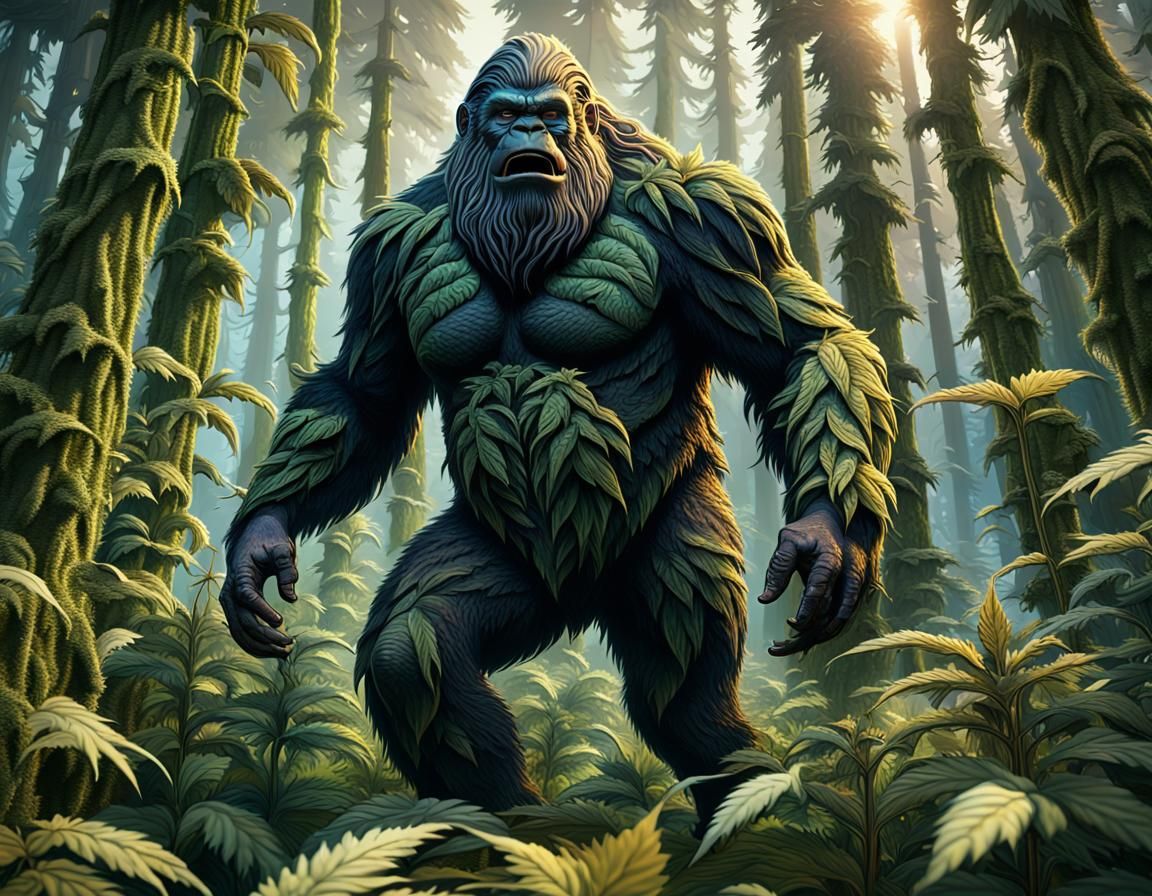 Sasquatch Rides Tuna Through Cannabis Forest