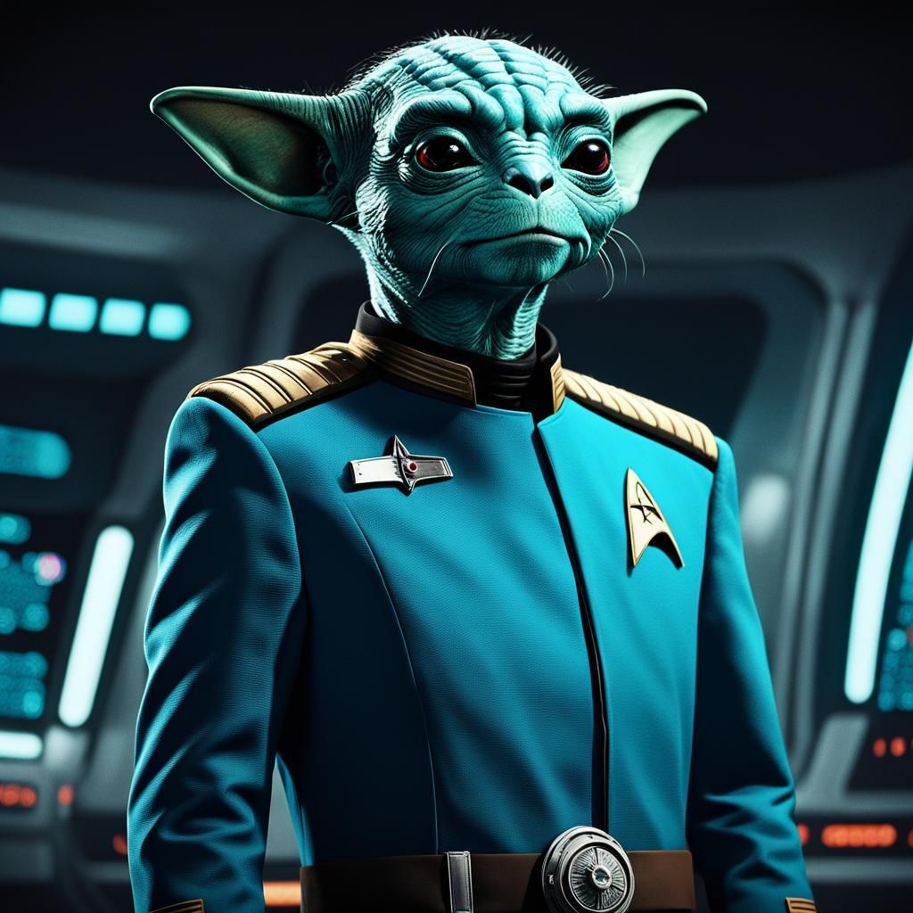 Greedo as Star Trek Officer in Cinematic Digital Painting
