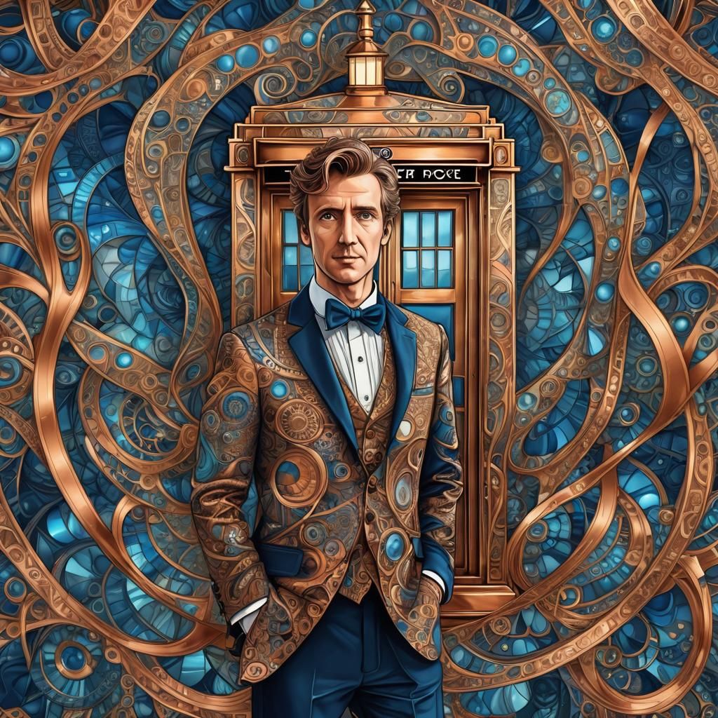 Doctor Who and Copper Tardis in Fractal Art