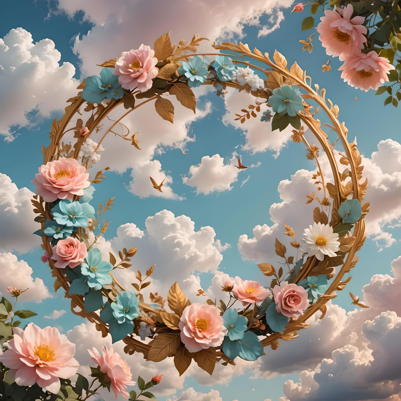 Floral Frame Telegram Profile in Splash Art Style