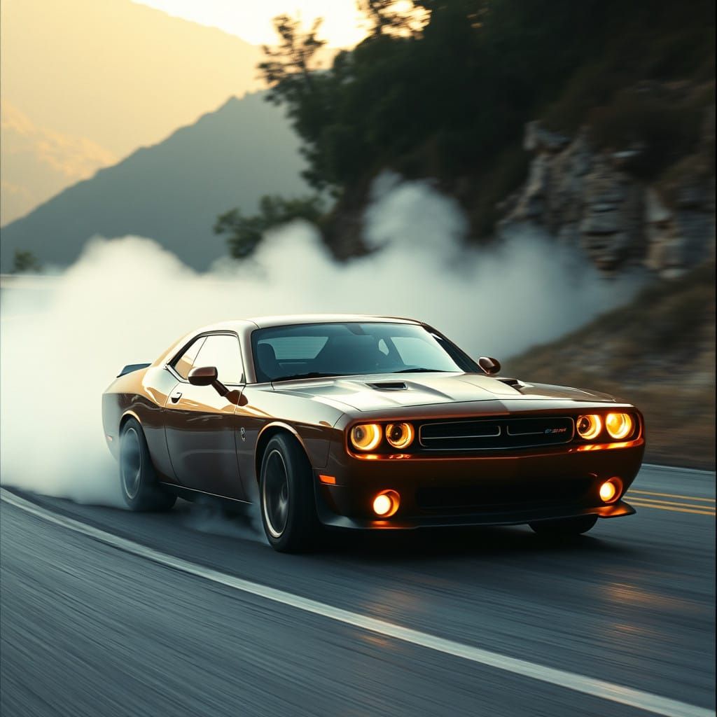 Epic Dodge Charger Drift on Mountain Road