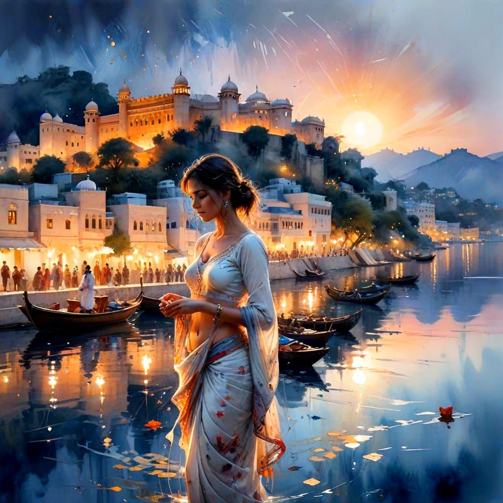 Twilight City of Udaipur Rises from Amber Waters