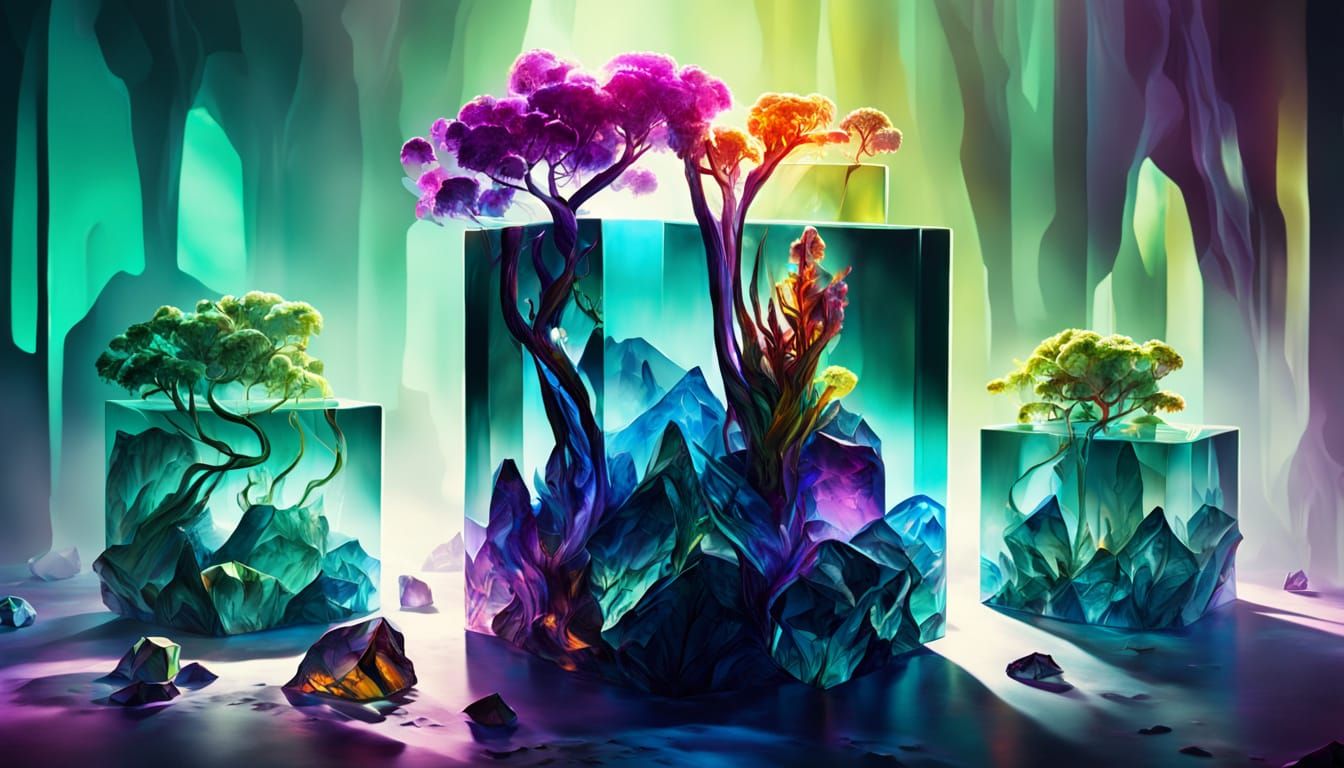 Crystal Palace in Alien Jungle Landscape