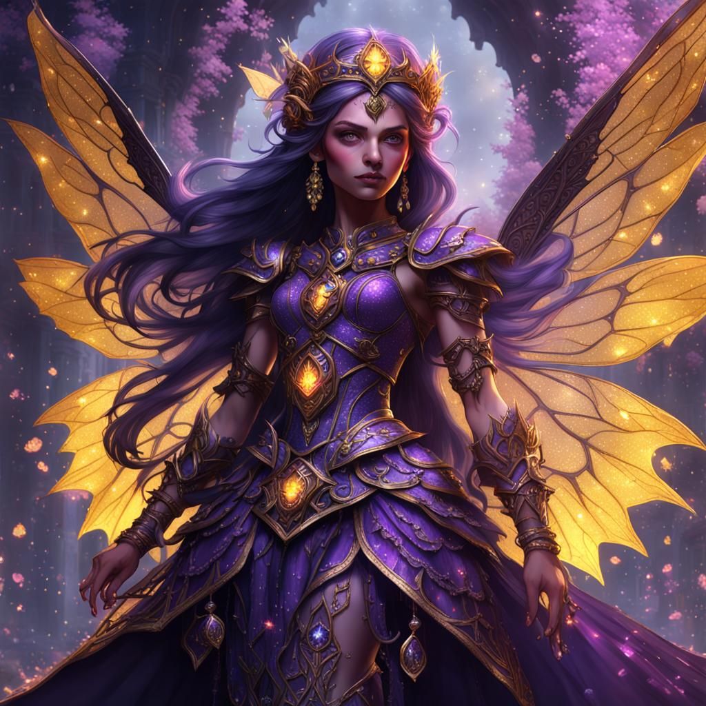 Ylavi Crystalsprite dark fairy queen a masterpiece, 8k resolution, dark fantasy concept art, by Greg Rutkowski, dynamic ...