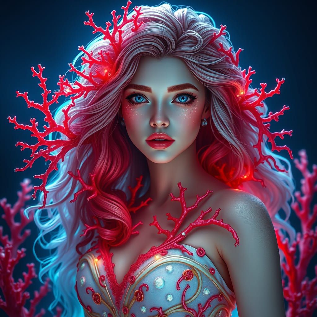 Siren of the Corrupted Coral Reef in Ethereal Beauty