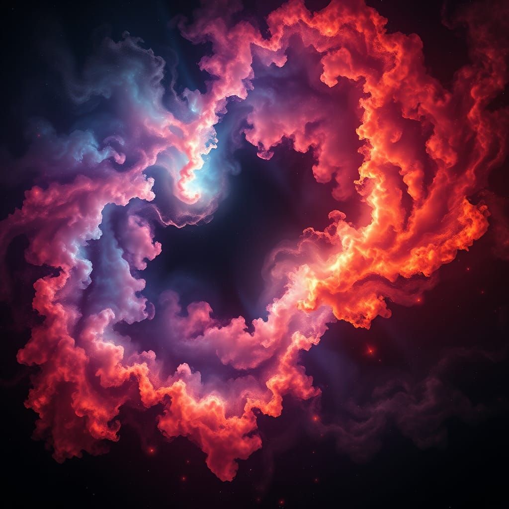 Ethereal Nebula with Intricate Gas and Dust Tendrils