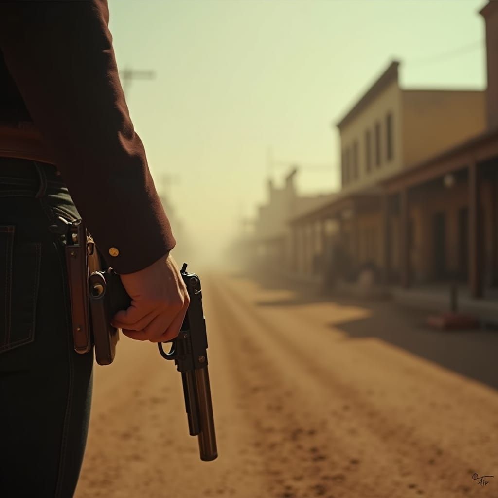 Cowboy Showdown at High Noon: Cinematic Still