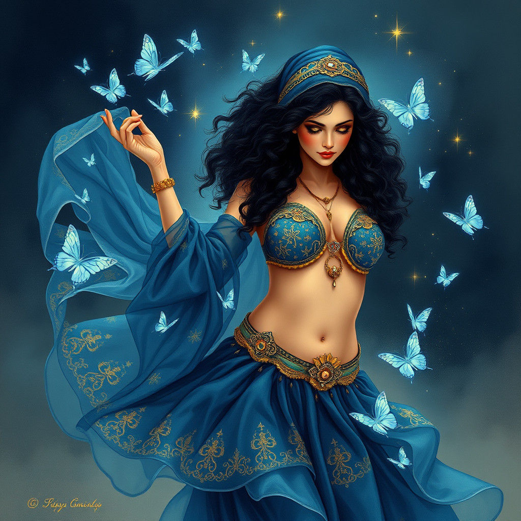 Glamorous Gypsy Goddess in Iridescent Holographic Style