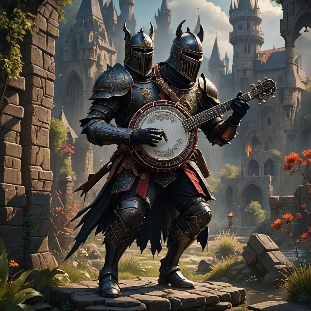 Two-Headed Black Knight Plays Banjo