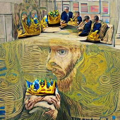 Royal Court in Post-Impressionist Style