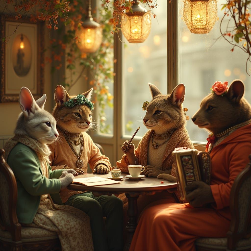 Anthropomorphic Animals in Belle Époque Parisian Cafe