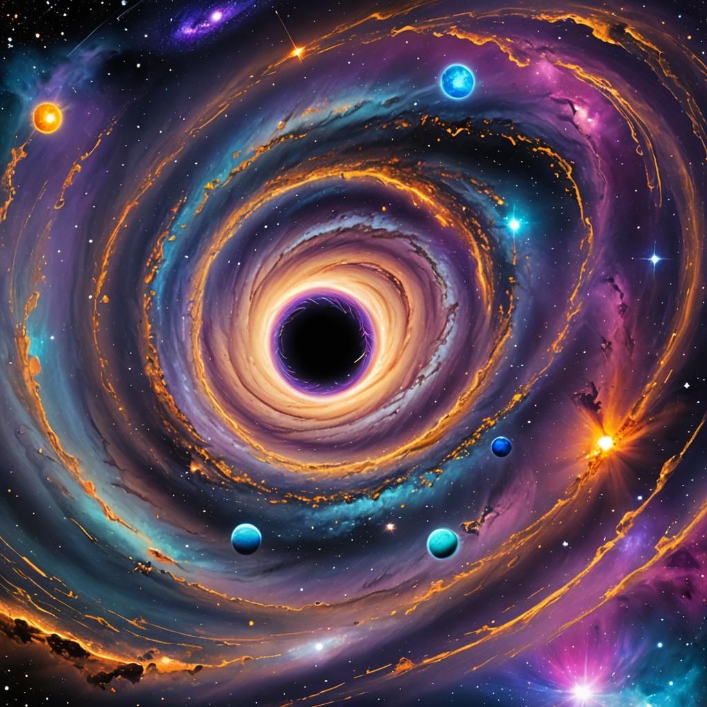 Open Book Reveals Galaxy Cosmos in Digital Art