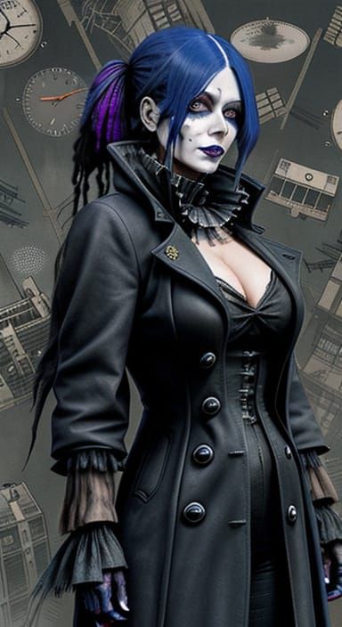 Cyberpunk Goth Raggedy Ann Scarecrow Queen