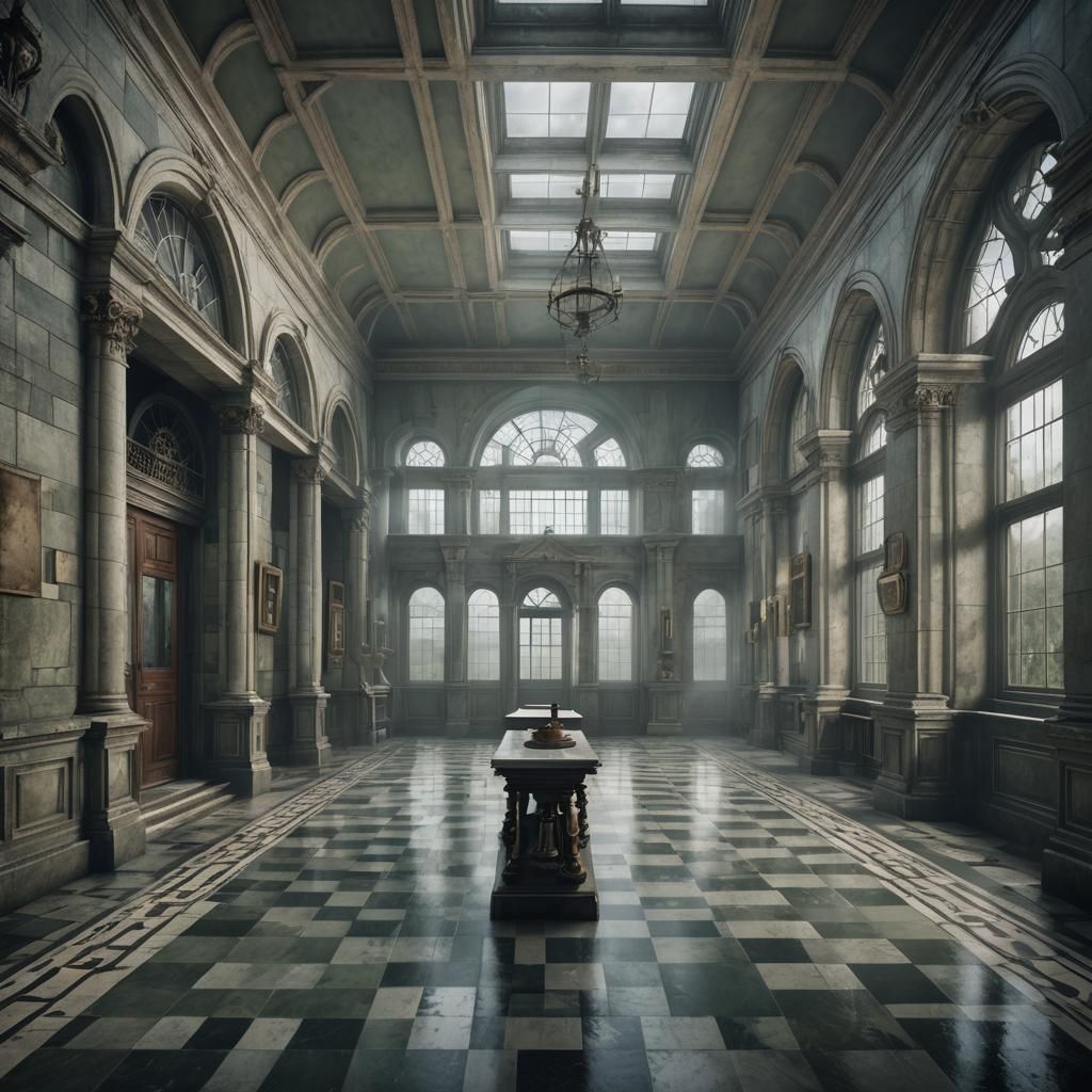 Classical Manor Infirmary in Detailed Matte Painting