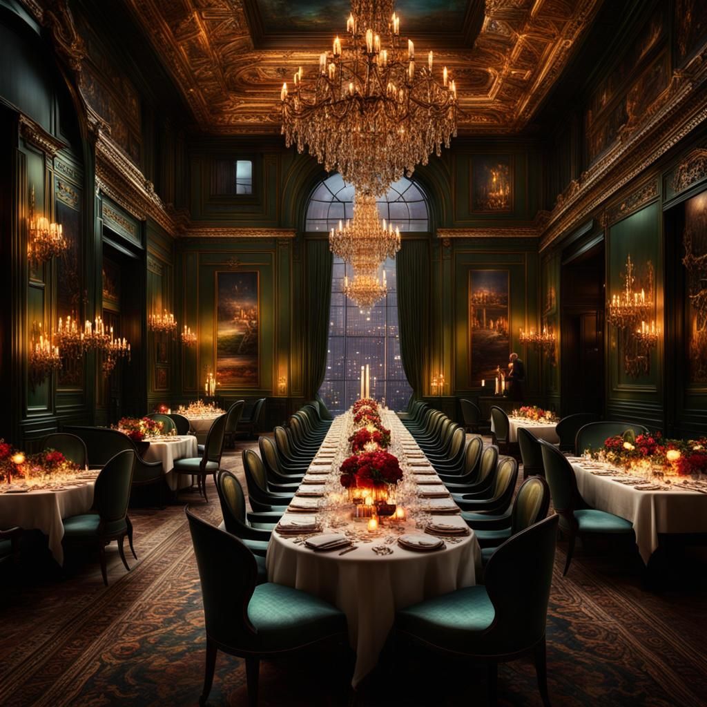 Candlelit Dinner at the Savoy Hotel: Digital Painting