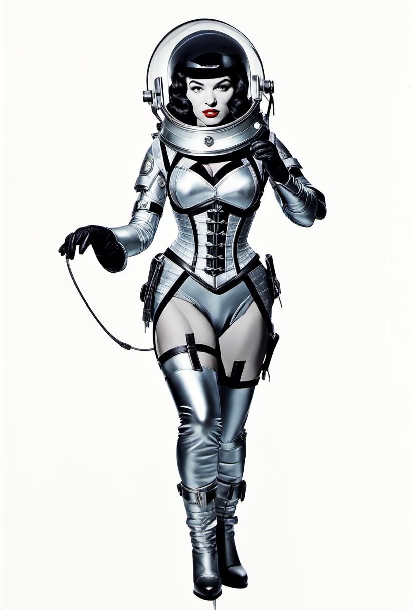 Retro Sci-Fi Pin-Up Girl in Space