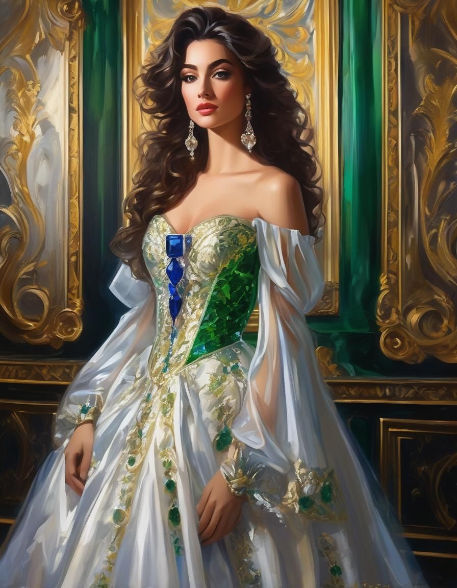 Sapphire Lady in Rococo Castle: Speedpaint Style