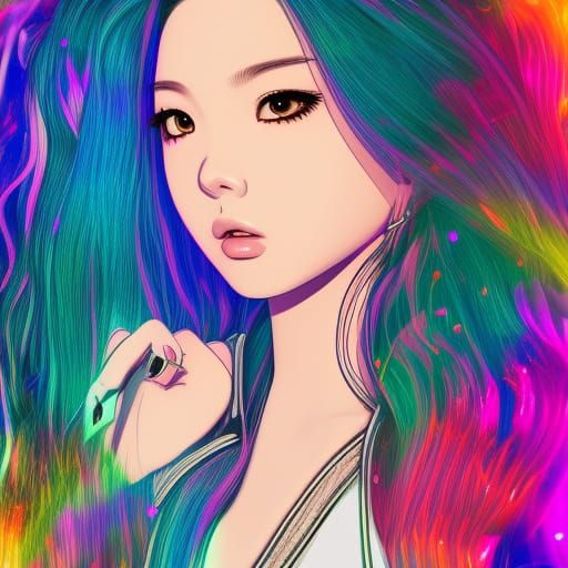 Anime Portrait Inspired by Rosé from Blackpink