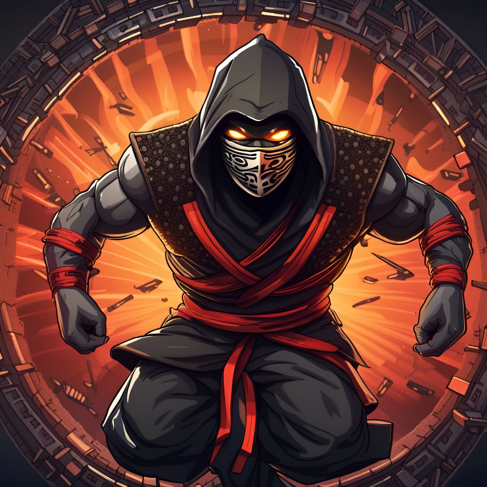 Hyperdetailed Bitcoin Ninja Warrior in 8K