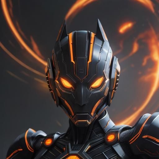 Futuristic Bastet God with Cobra Spaceship, 3D Render