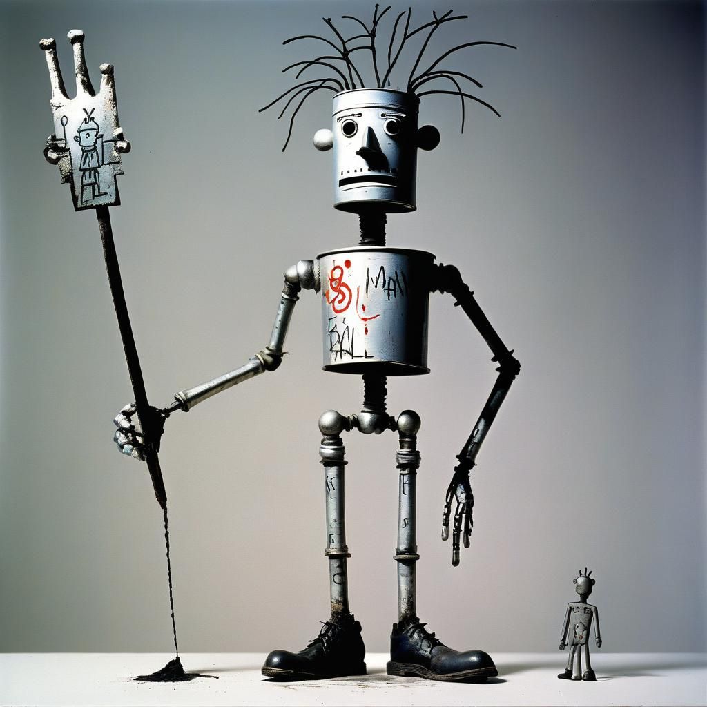 Surreal Tin Man, Mixed Media Art Style