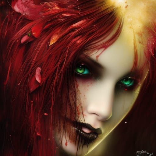 Gothic Woodland Nymph with Luminescent Eyes