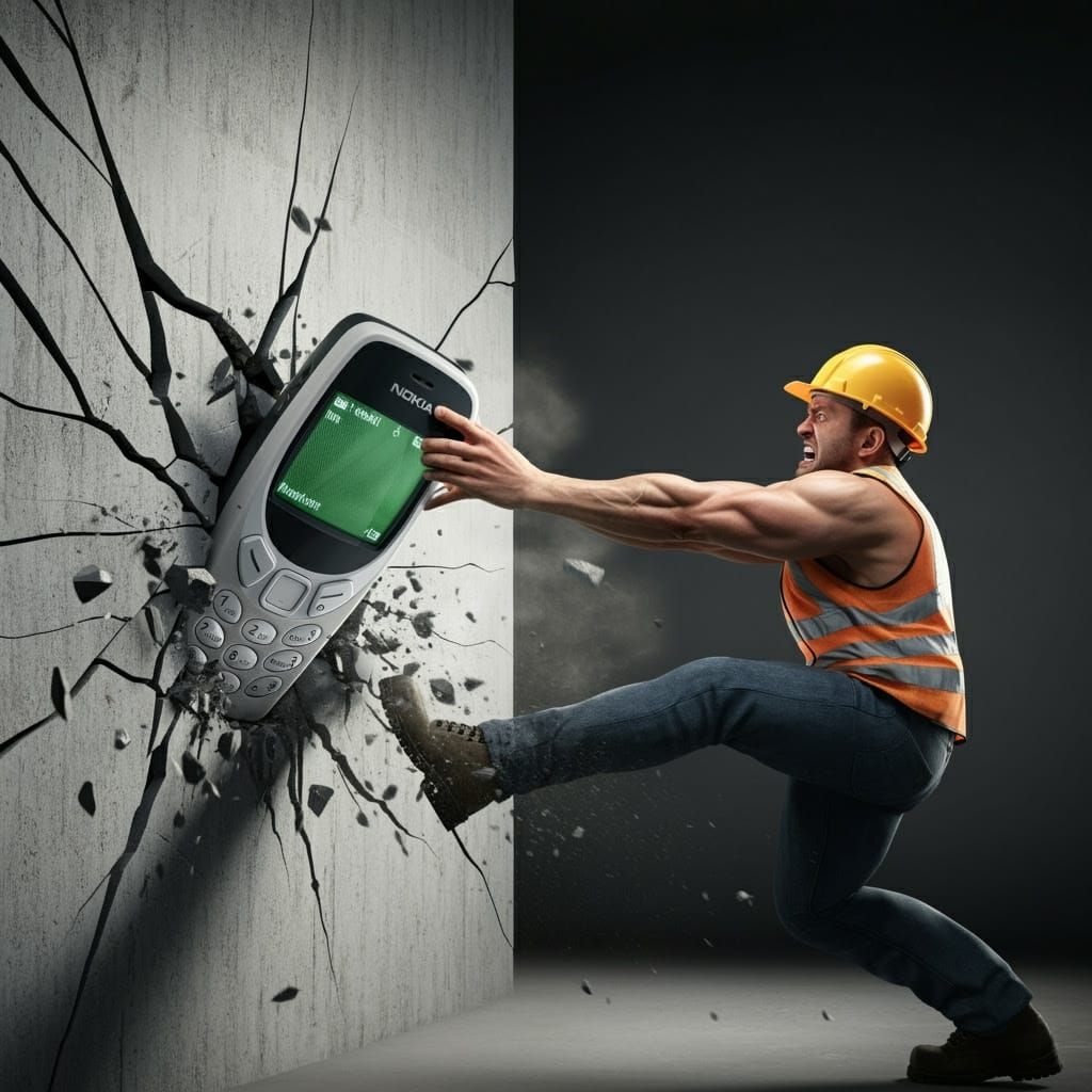 Indestructible Nokia Defies Concrete: Hyperrealistic Comedy ...
