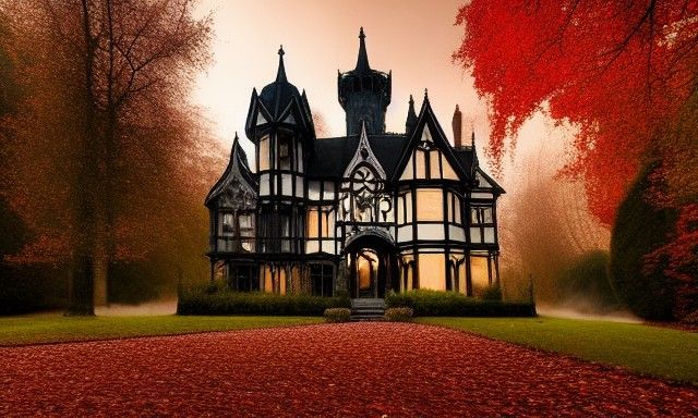 Abandoned Victorian Mansion in Ethereal Autumn Light