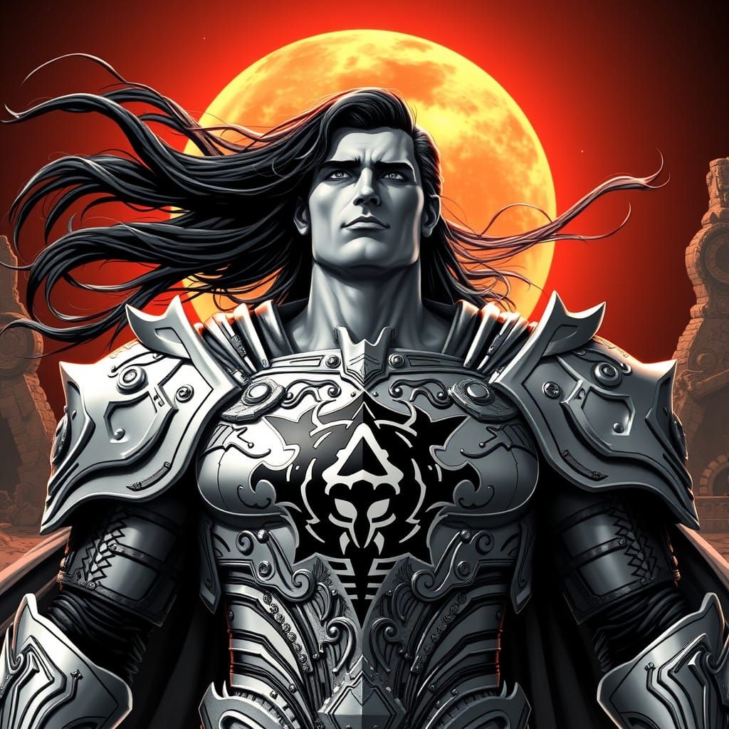 Cybernetic Superman in Baroque Armor, Inspired by Bill Brand...