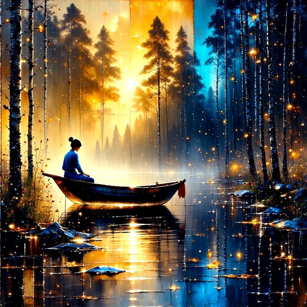 Surreal Nostalgic Dreamscape in Whimsical Lighting