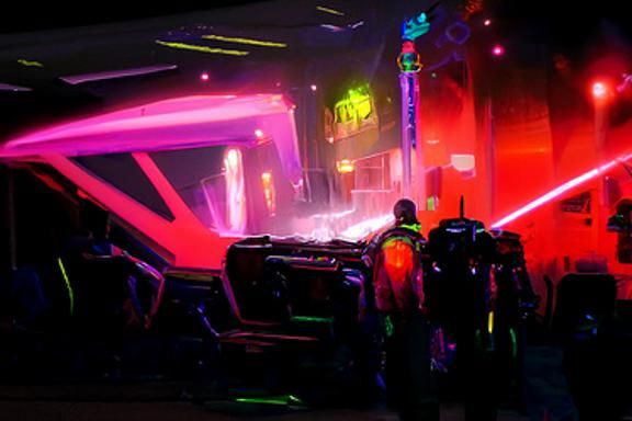 Cyberpunk Nightclub: Neon and Laser Lights in 8K