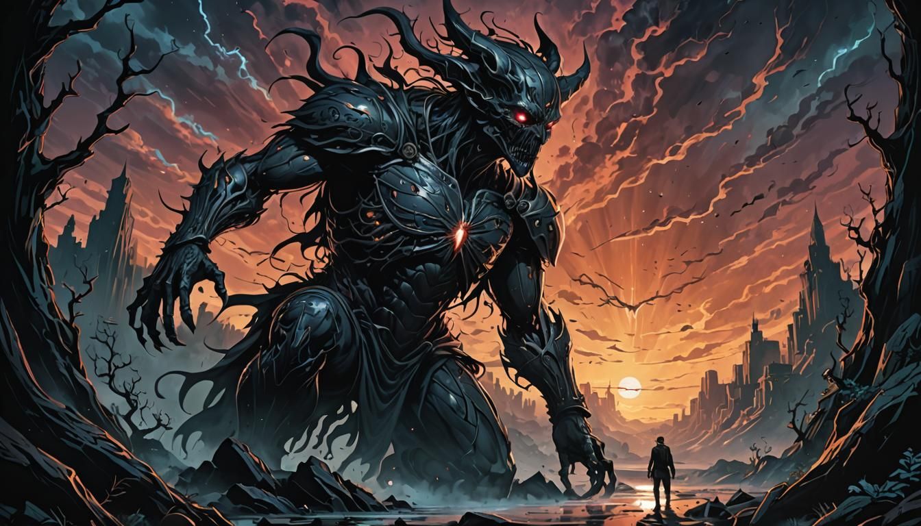 Surreal Digital Comic Book Art: Hello Darkness