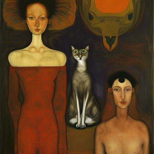 Interstellar Cat Fairytale in Renaissance Futurism Style