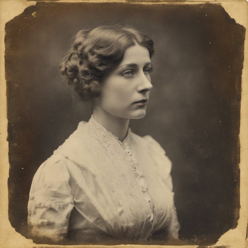 Vintage Ferrotype Portrait of a 1910s Woman