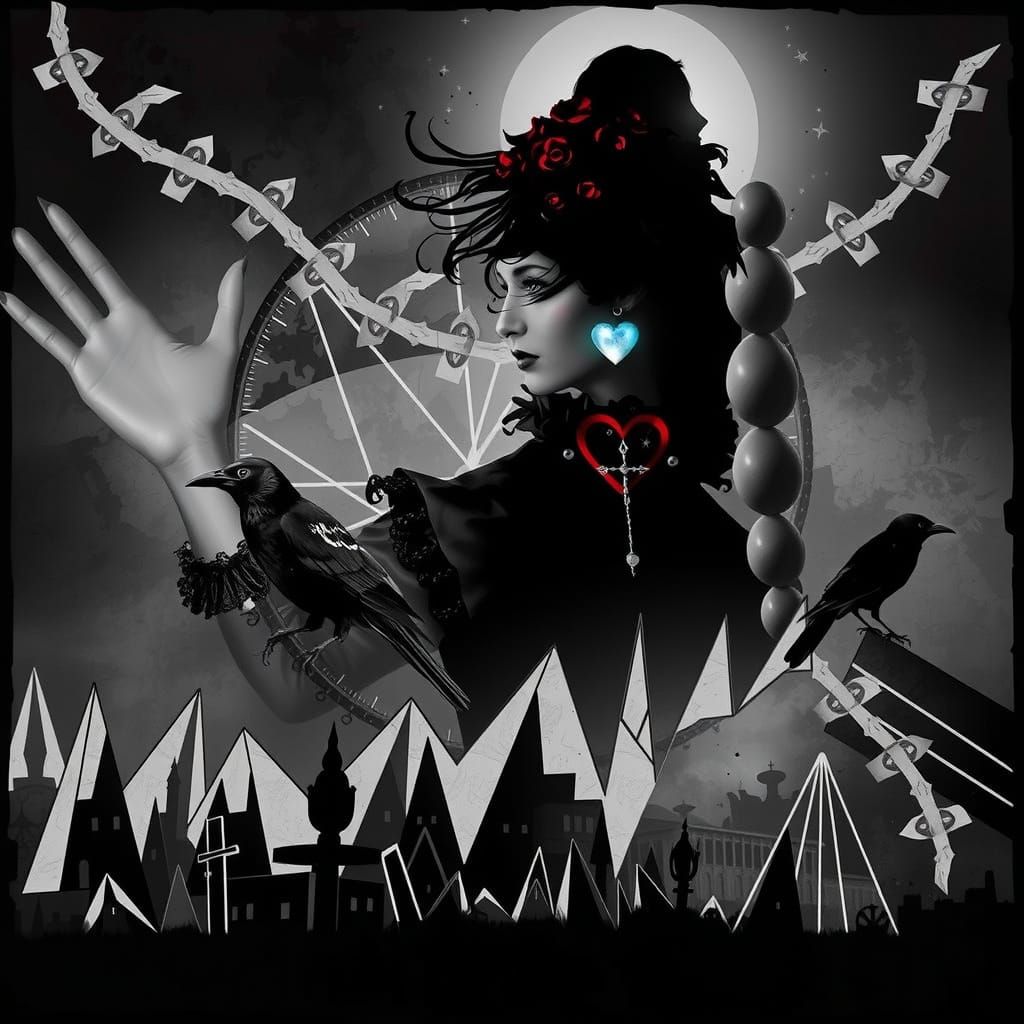 Gothic Visionary in Photomontage Style