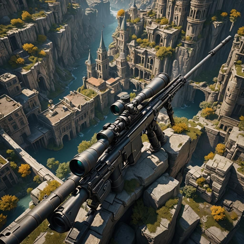 Detailed Matte Painting of a Sniper in 8K